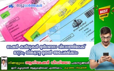 റേഷൻ കാർഡുകൾ മുൻഗണനാ വിഭാഗത്തിലേക്ക് മാറ്റാം; തിങ്കളാഴ്ച മുതൽ അപേക്ഷിക്കാം